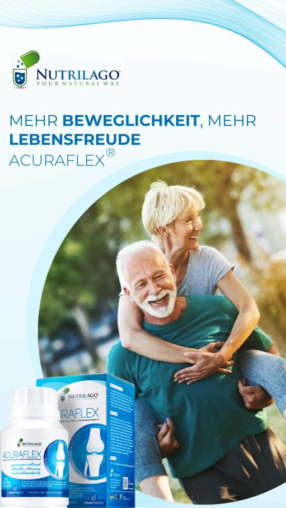 Nutrilago® ACURAFLEX Kapseln - Nahrungsergänzung für Gelenke, Knorpel und MEHR BEWEGLICHKEIT> Discount