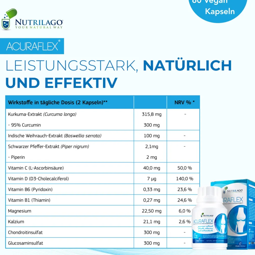 Nutrilago® ACURAFLEX Komplett - FÜR MEHR BEWEGLICHKEIT| Clearance