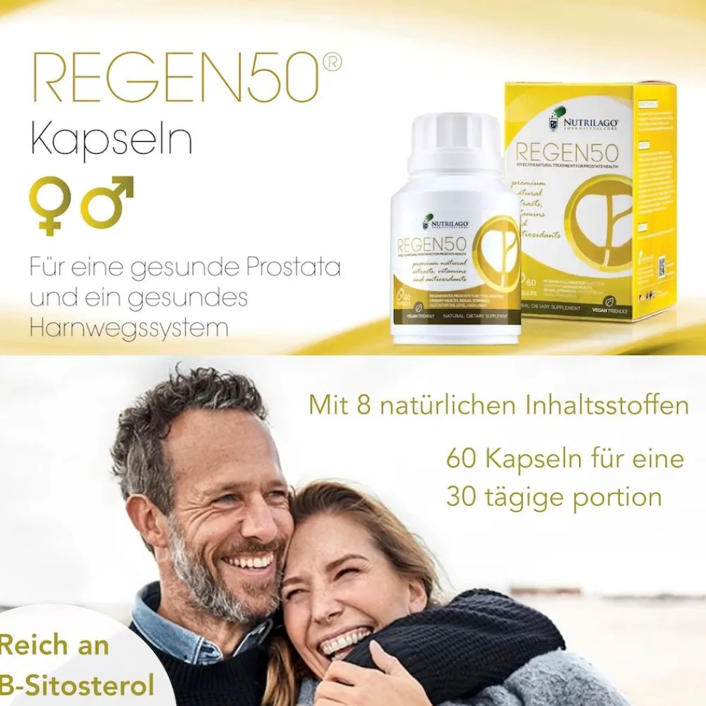 Nutrilago® REGEN50 - PROSTATA UND BLASE , Premium Komplex-Reich an Beta-Sitosterol uvm.> Online