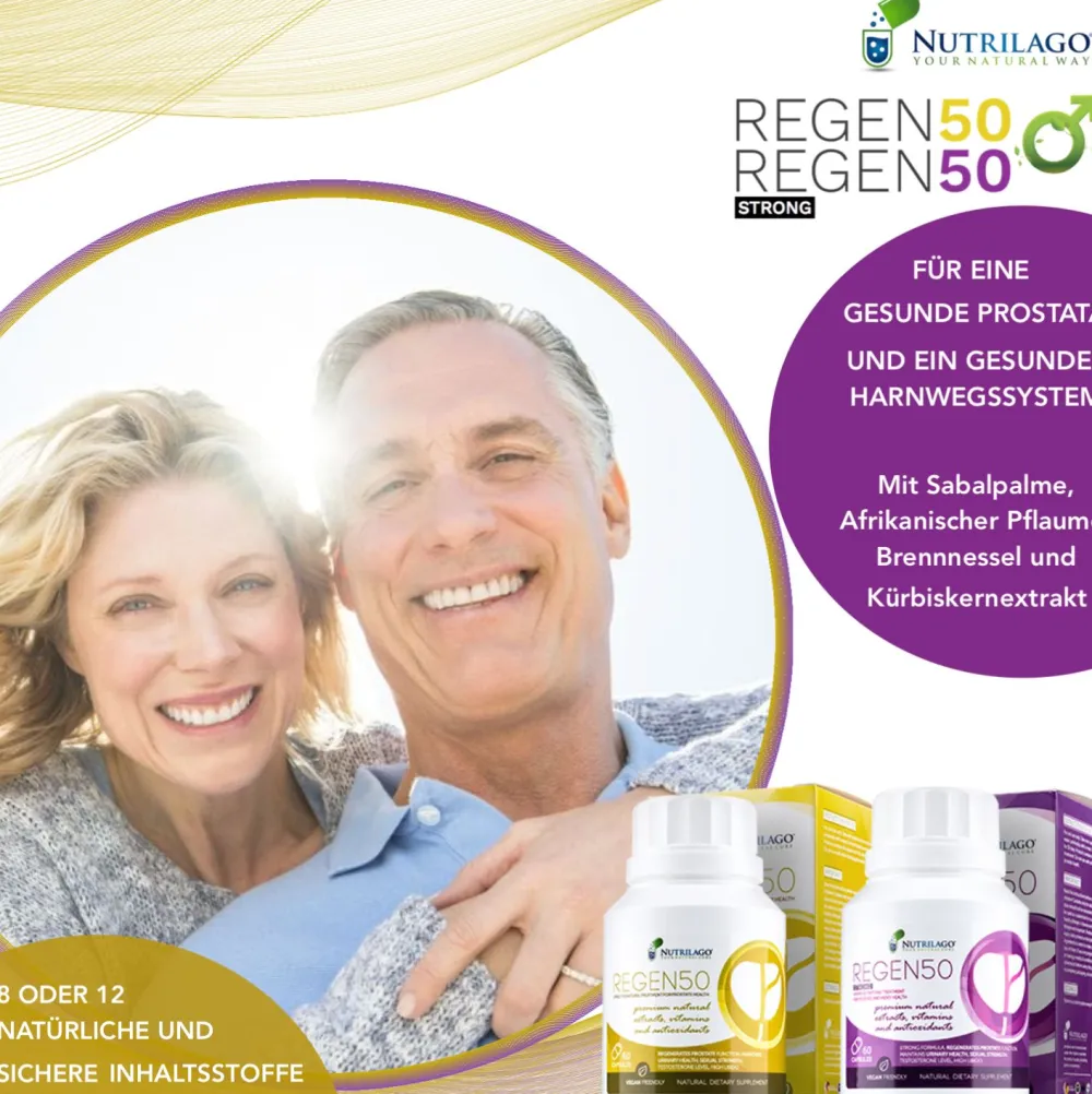 Nutrilago® REGEN50 - PROSTATA UND BLASE , Premium Komplex-Reich an Beta-Sitosterol uvm.> Online