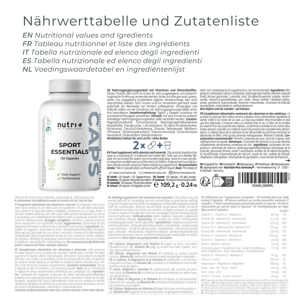 Sport Essentials Sportler Vitamine>nutri+ Hot