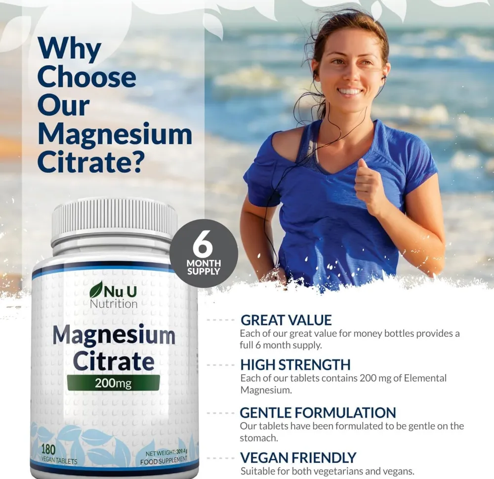 Nu U Nutrition Magnesiumcitrat 200mg> Clearance