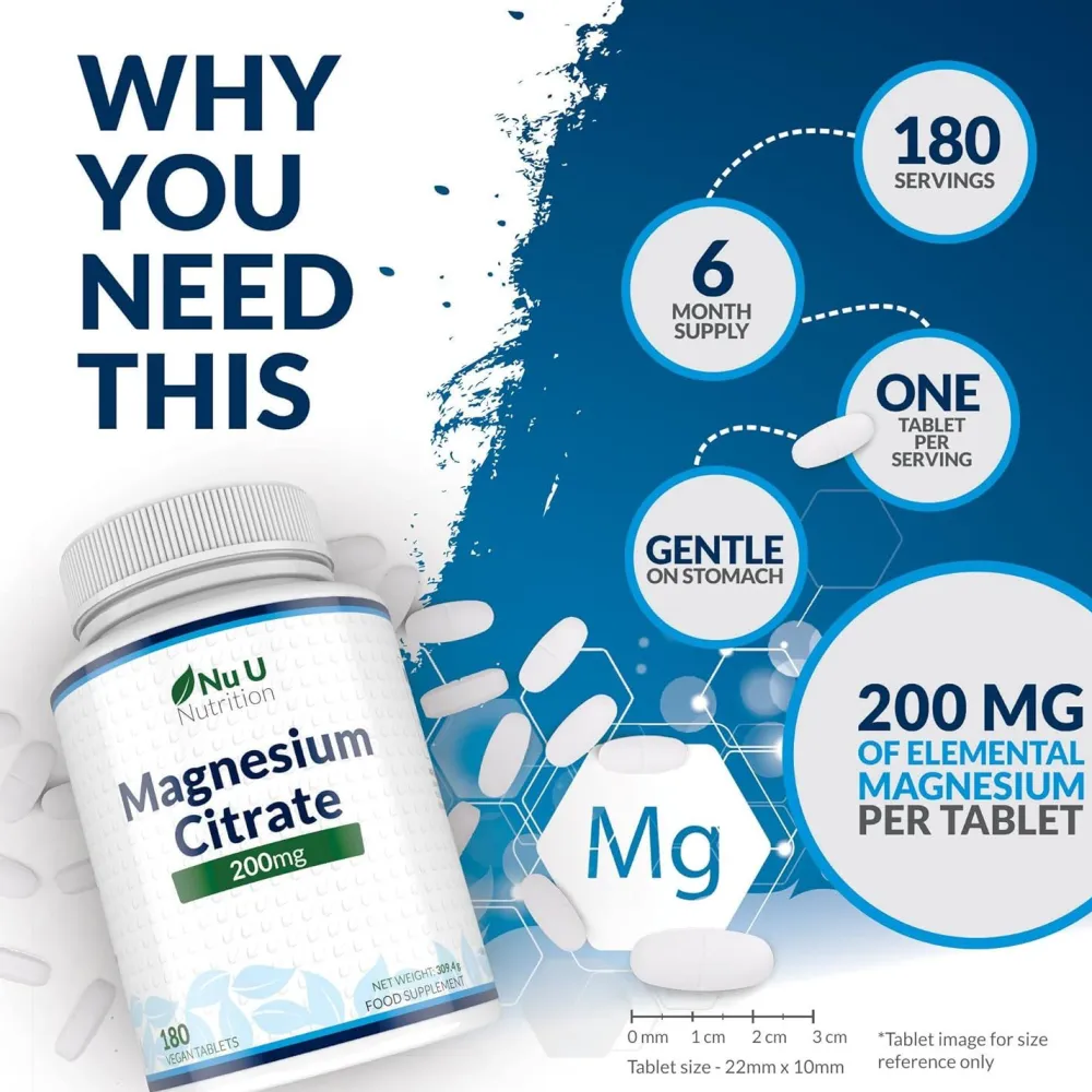 Nu U Nutrition Magnesiumcitrat 200mg> Clearance