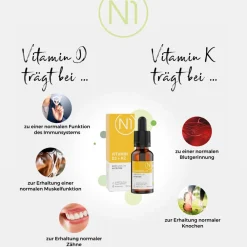 N1 Vitamin D3 K2 Öl – 1.000 I.E pro Tropfen - das Sonnenvitamin für deinen Alltag><noscript><img width=