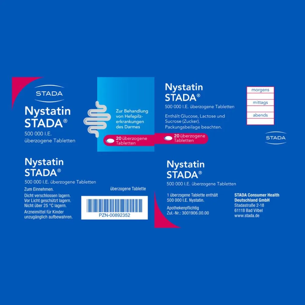 STADA® 500.000 I.E. überzogene Tabletten bei Pilzerkrankungen|Nystatin Best