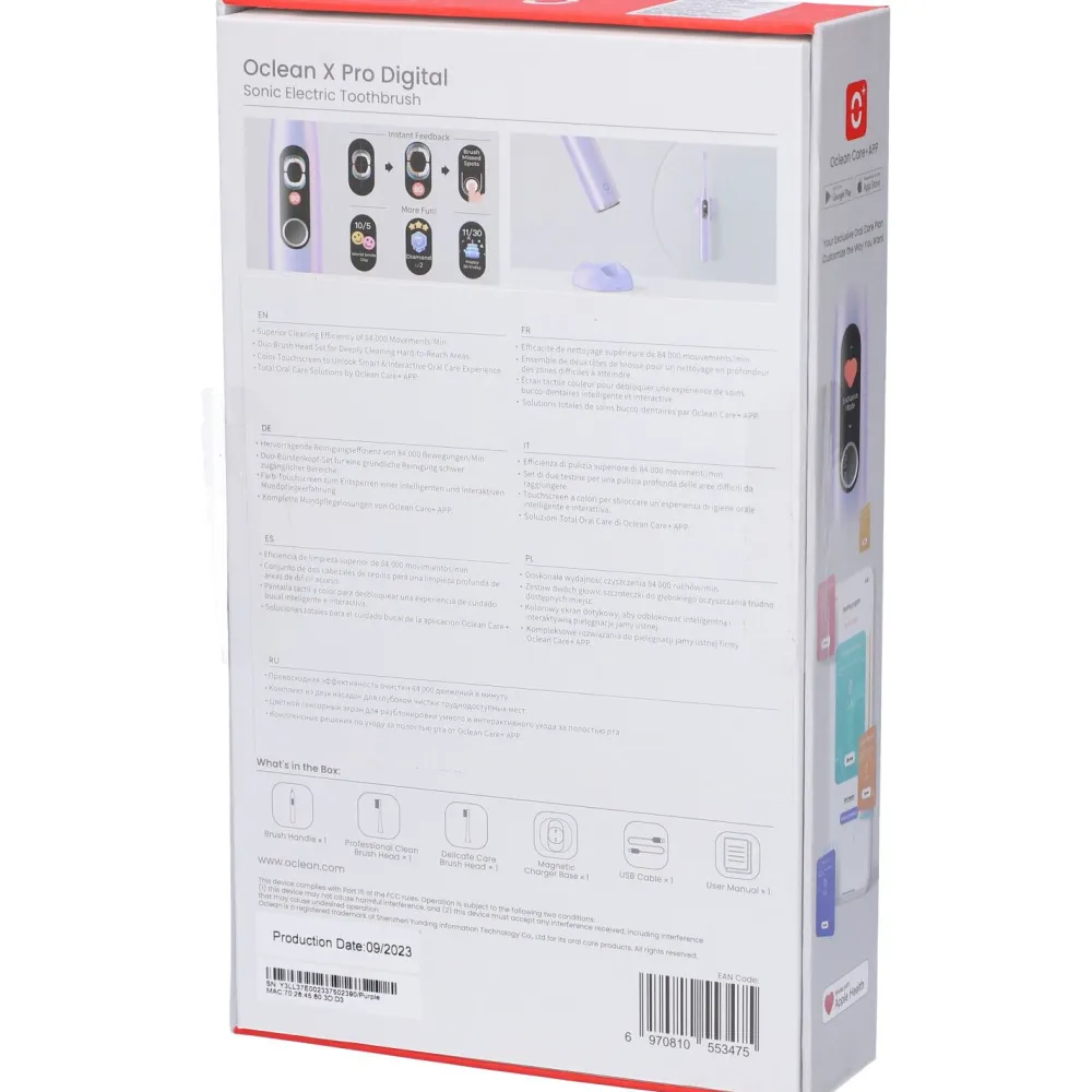 Electric Toothbrush X Pro Digital-lila Elektrische Zahnbürste|oclean Best