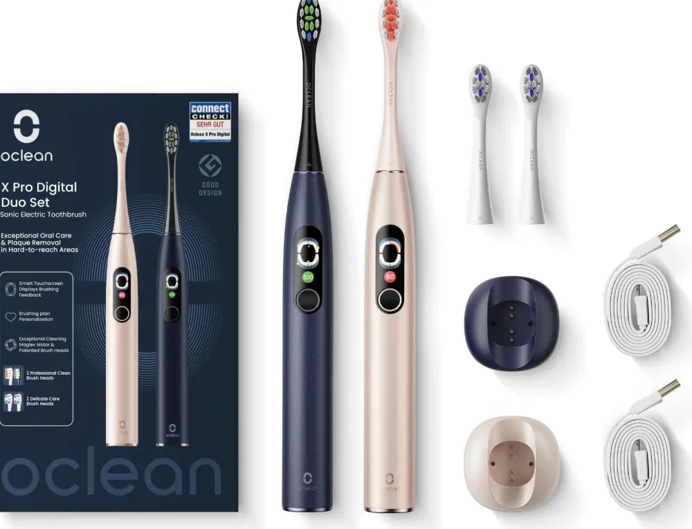 Oclean X Pro Digital Duo Blau / Gold Elektrische Zahnbürste|