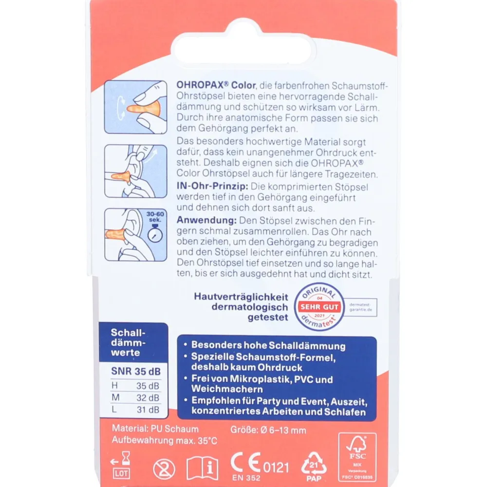 ® Color Schaumstoff In-Ohr Stöpsel|OHROPAX Outlet
