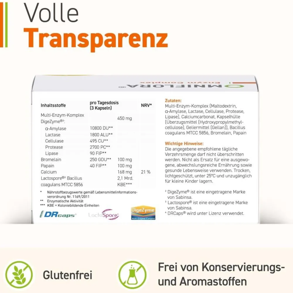 ® Enzym Complex mit 7 Enzymen u. Bacillus coagulans>Omniflora New