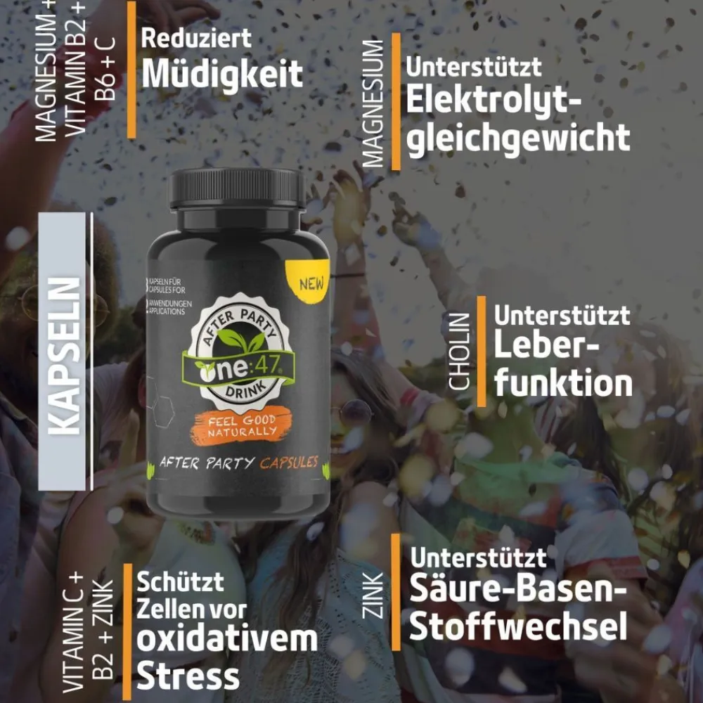 one:47® After Party Kapseln mit Elektrolyten und Vitaminen> Discount