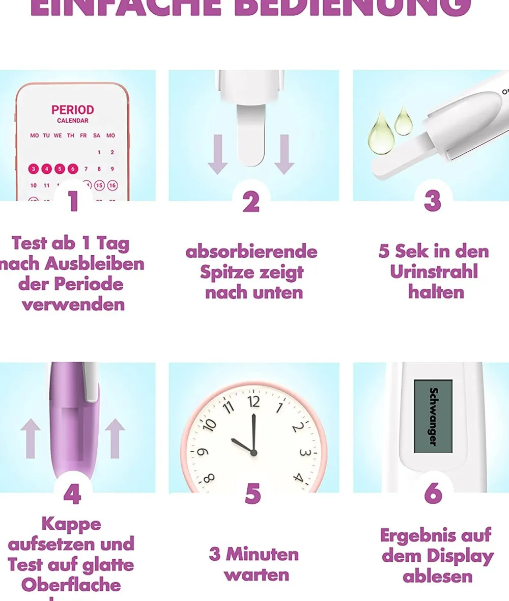One+Step digitaler Schwangerschaftstest mit klarer Anzeige "schwanger" / "nicht schwanger"|one-step Outlet