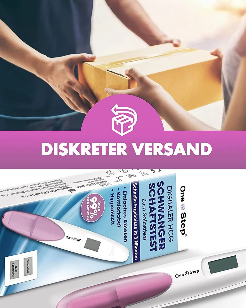 One+Step digitaler Schwangerschaftstest mit klarer Anzeige "schwanger" / "nicht schwanger"|one-step Outlet