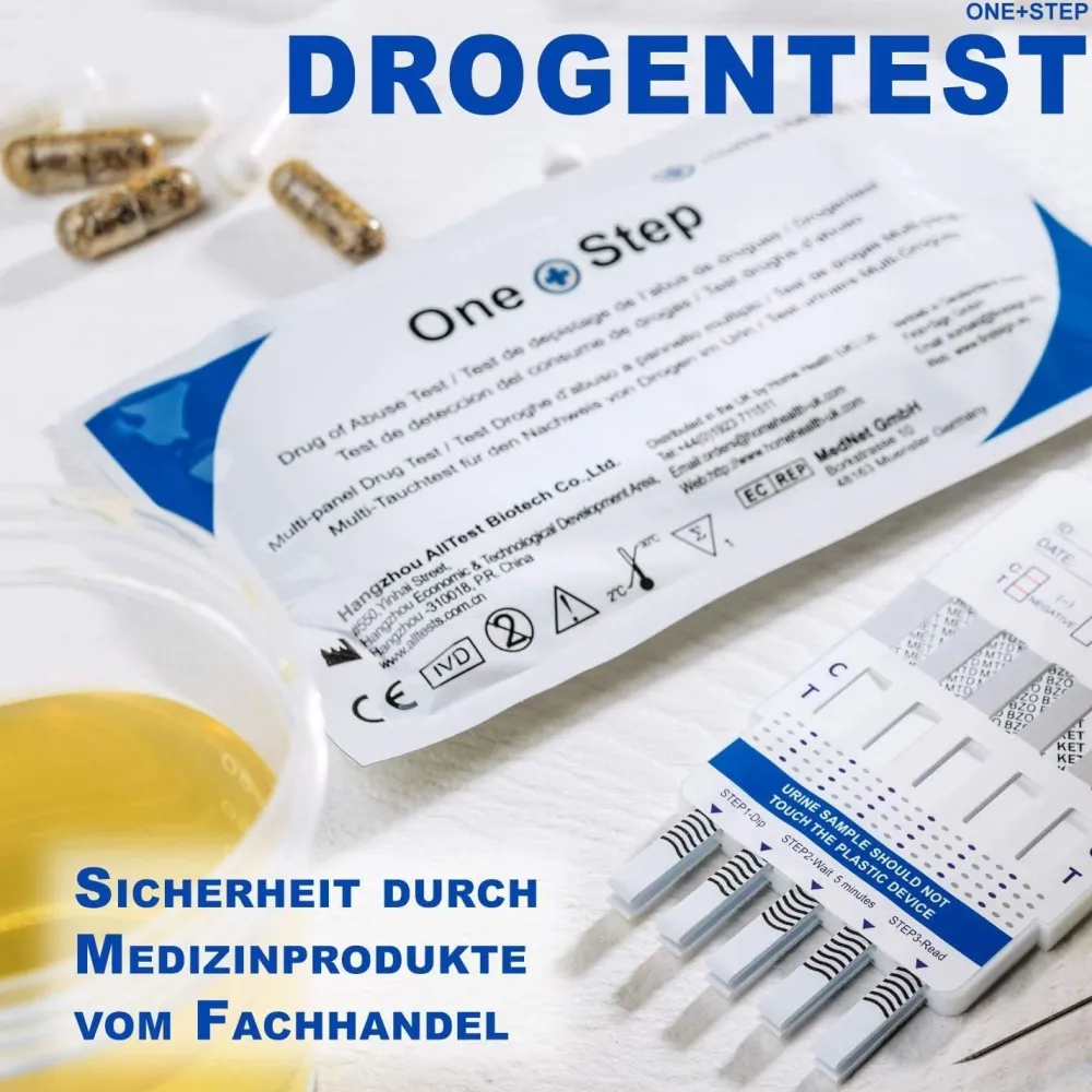 One+Step Drogentest für 7 Drogenarten - (COC/THC/OPI/AMP/MTD/BZO/MET)>one-step New