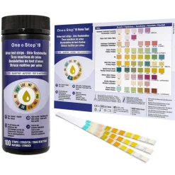 100 One+Step Urinteststreifen für 10 Indikatoren - Gesundheitstest inkl. Referenzfarbkarte|one-step