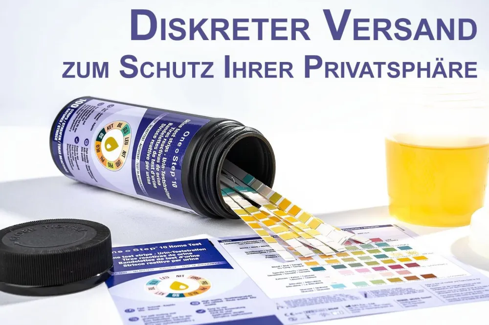 100 One+Step Urinteststreifen für 10 Indikatoren - Gesundheitstest inkl. Referenzfarbkarte|one-step