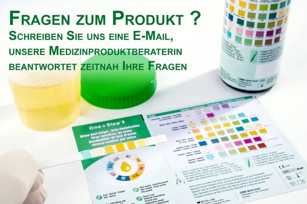 100 One+Step Urinteststreifen für 8 Indikatoren - Gesundheitstest inkl. Referenzfarbkarte>one-step