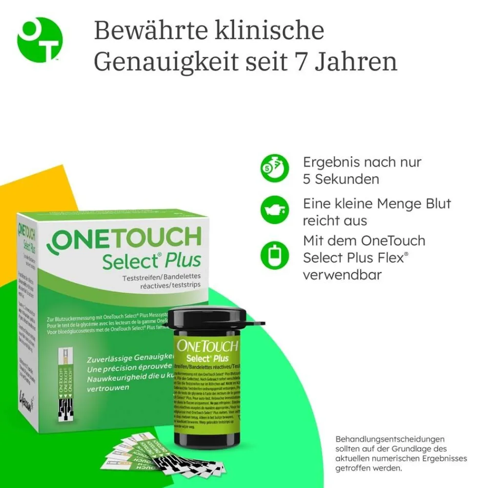 OneTouch Select® Plus Blutzuckerteststreifen zur Blutzucker-Messung bei Diabetes (Zucker-Krankheit)| Clearance
