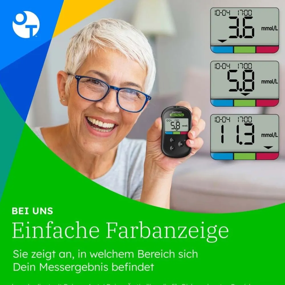 OneTouch Select Plus Flex® Blutzucker-Messgerät Set (mmol/l)> Outlet