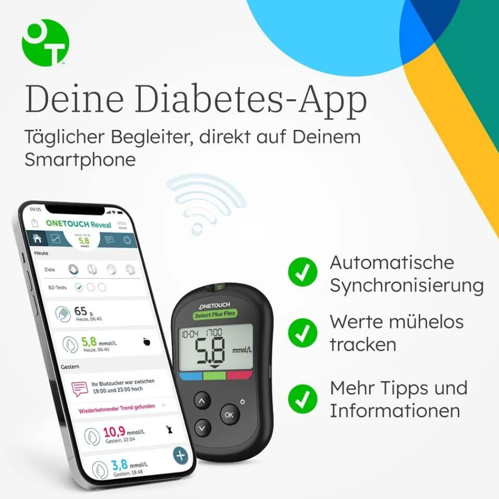 OneTouch Select Plus Flex® Blutzucker-Messgerät Set (mmol/l)> Outlet