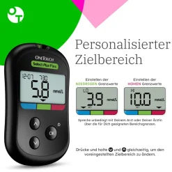 OneTouch Select Plus Flex® Diabetes Starter-Set XL mmol/l, 40 Teststreifen, 40 sterile Lanzetten, 1 Stechhilfe><noscript><img width=
