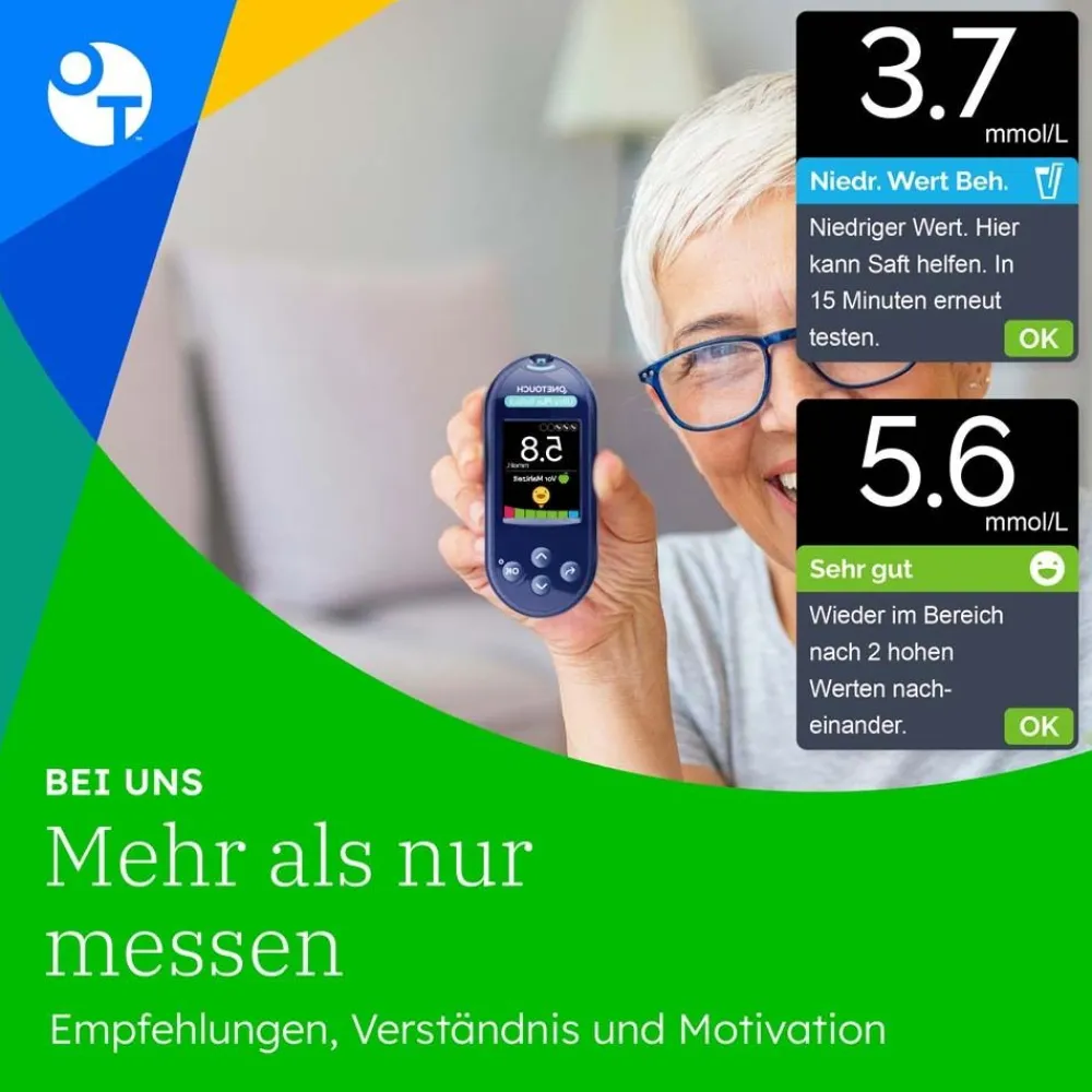 OneTouch Ultra Plus Reflect® Diabetes Starter-Set XL mmol/l, 40 Teststreifen, 40 sterile Lanzetten, 1 Stechhilfe| New
