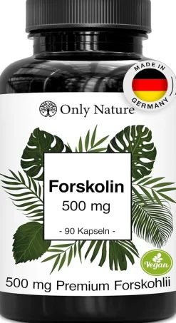 Only Nature® Forskolin 500 mg – Pflanzliche Unterstützung der Blase – Hochdosiert mit 20 % Forskolin| Sale