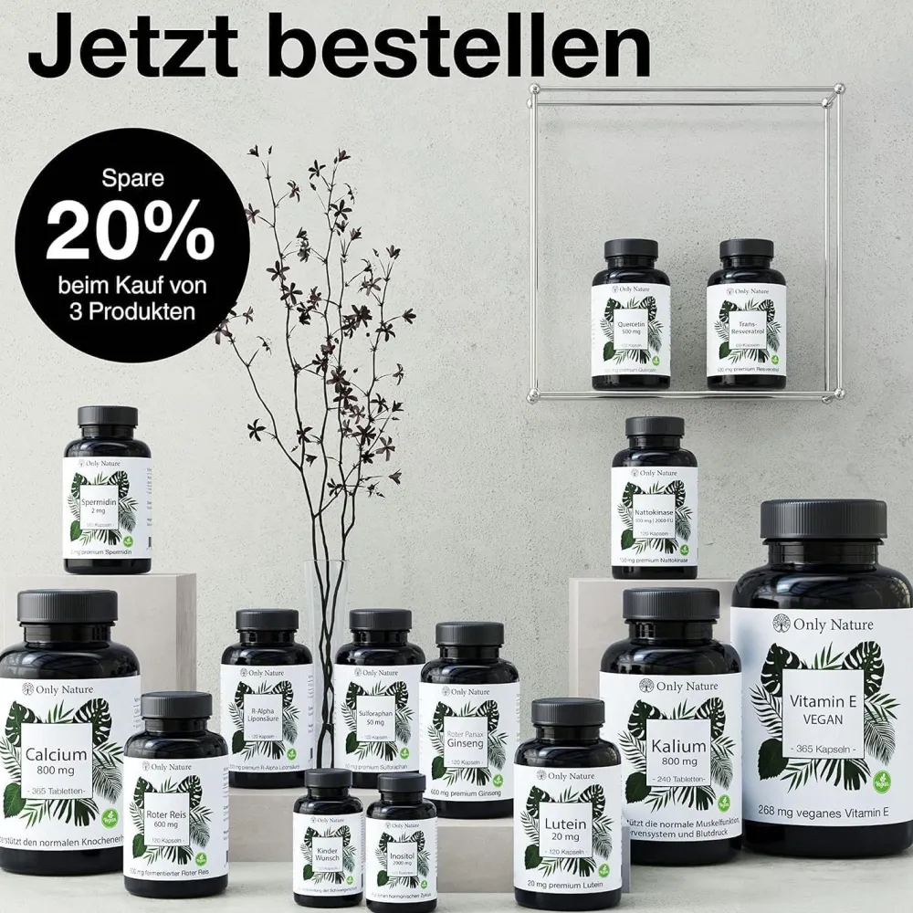 Only Nature® Forskolin 500 mg – Pflanzliche Unterstützung der Blase – Hochdosiert mit 20 % Forskolin| Sale