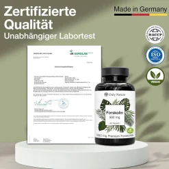 Only Nature® Forskolin 500 mg – Pflanzliche Unterstützung der Blase – Hochdosiert mit 20 % Forskolin| Sale