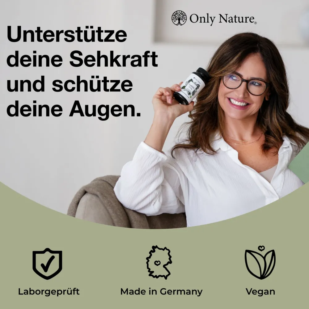 Only Nature® Lutein 20mg (4 mg Zeaxanthin) in Deutschland produziert & laborgeprüfte Augenkapseln> Discount