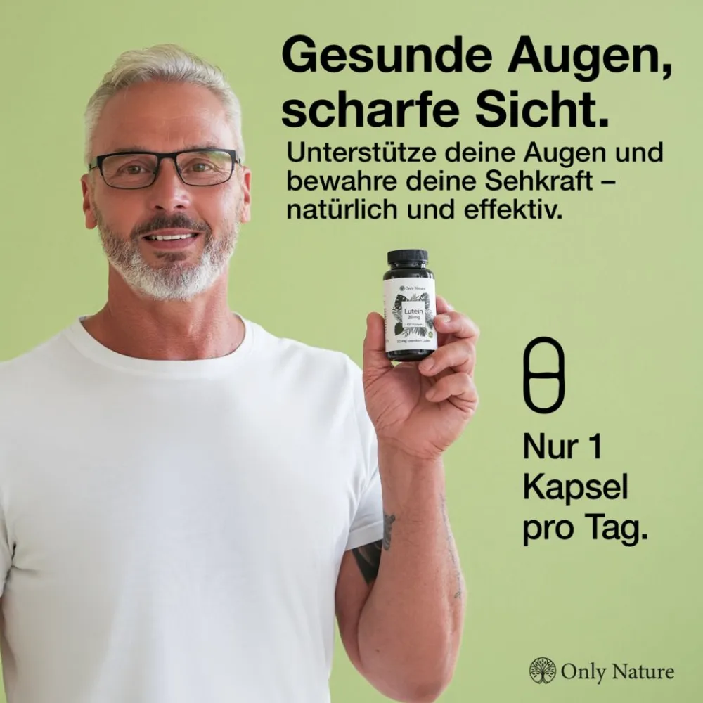 Only Nature® Lutein 20mg (4 mg Zeaxanthin) in Deutschland produziert & laborgeprüfte Augenkapseln> Discount