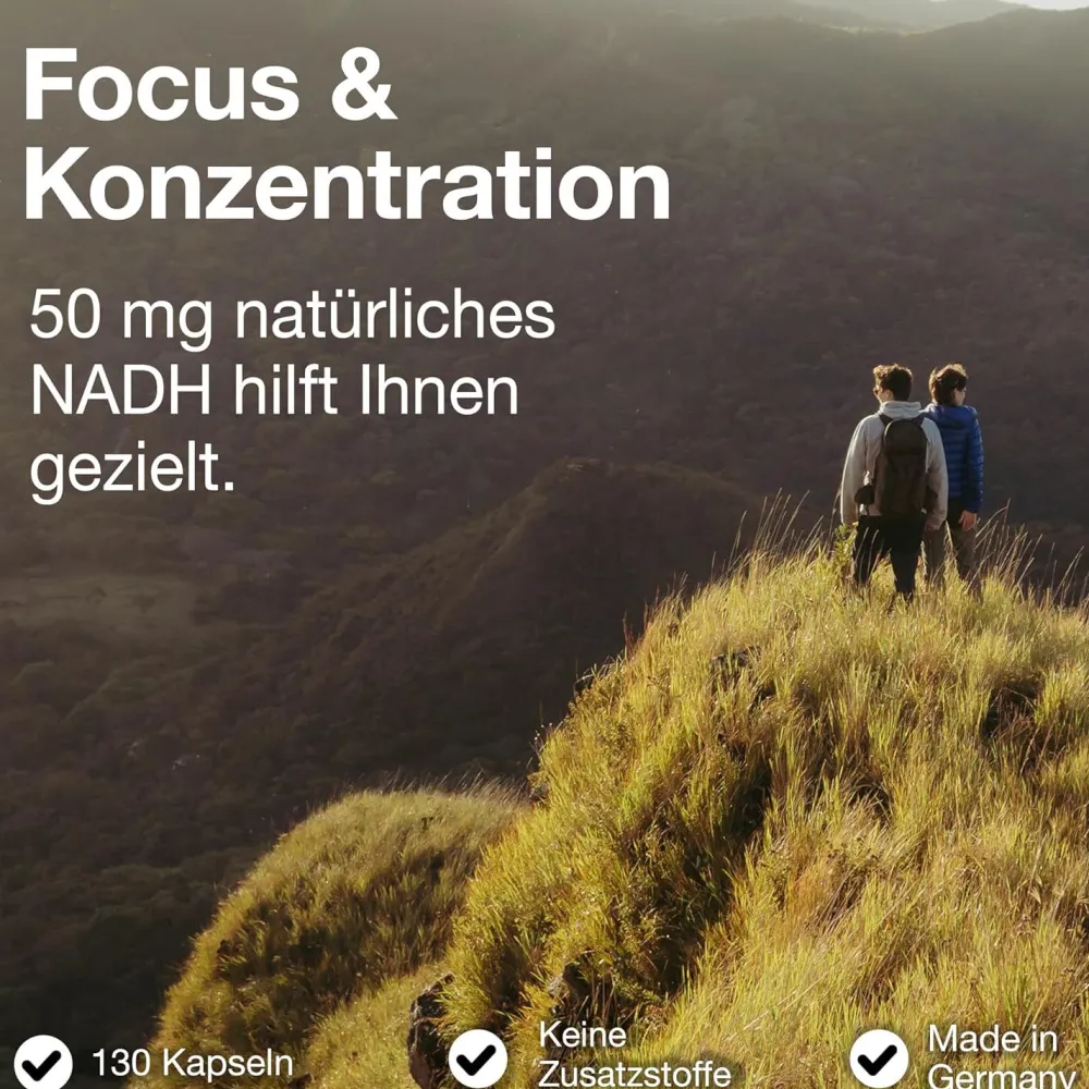 Only Nature® NADH 50mg Kapseln - Aktive Form von NAD - Apothekenqualität in Deutschland produziert| New