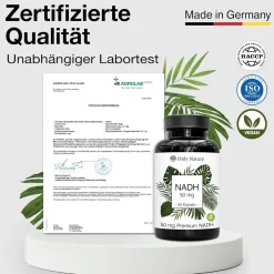 Only Nature® NADH 50mg Kapseln - Aktive Form von NAD - Apothekenqualität in Deutschland produziert| New