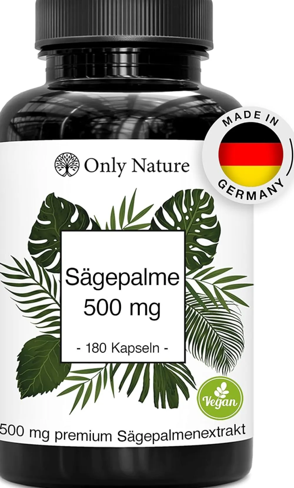 Only Nature® Sägepalmenextrakt 500 mg - in Deutschland produziert - Sägepalme Prostata Kapseln| Outlet