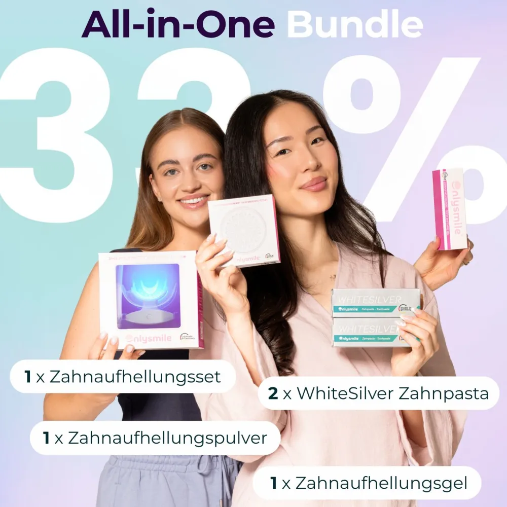 Onlysmile® All-in-One Bundle – Zahnbleaching Set, Gel, Zahnpulver & 2x Zahnpasta> Hot