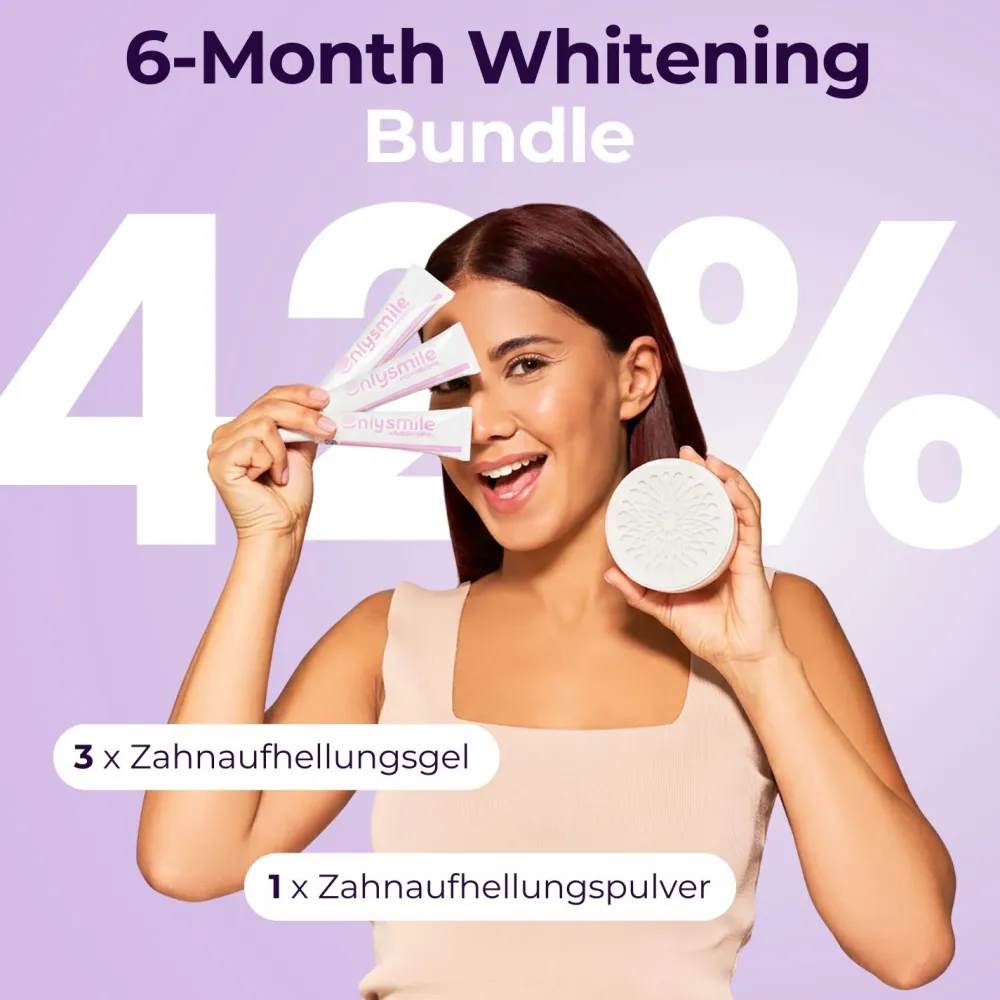 OnlySmile® 6-Month Whitening Bundle – 3x Whitening Gel & 1x Zahnpulver> Online