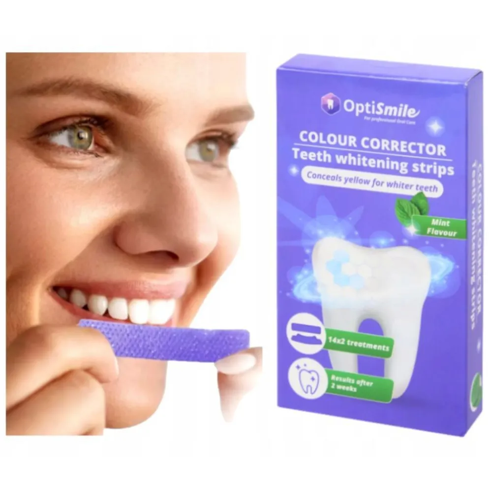 OptiSmile Colour Corrector Zahnaufhellungsstreifen - sichtbar weißere Zähne| Clearance