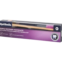 OptiSmile Zahnaufhellung - Zahnbürste & Zahnpasta Purple Whitening neutralisiert Verfärbungen| Clearance