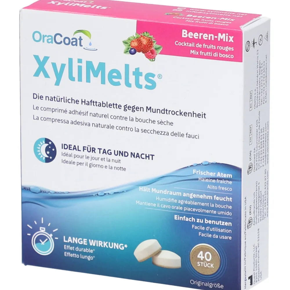 OraCoat® XyliMelts Hafttabletten Beeren-Mix gegen Mundtrockenheit| Hot