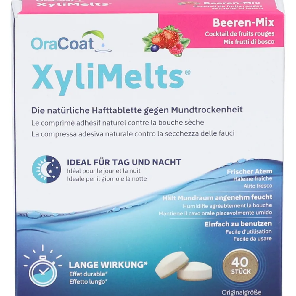 OraCoat® XyliMelts Hafttabletten Beeren-Mix gegen Mundtrockenheit| Hot