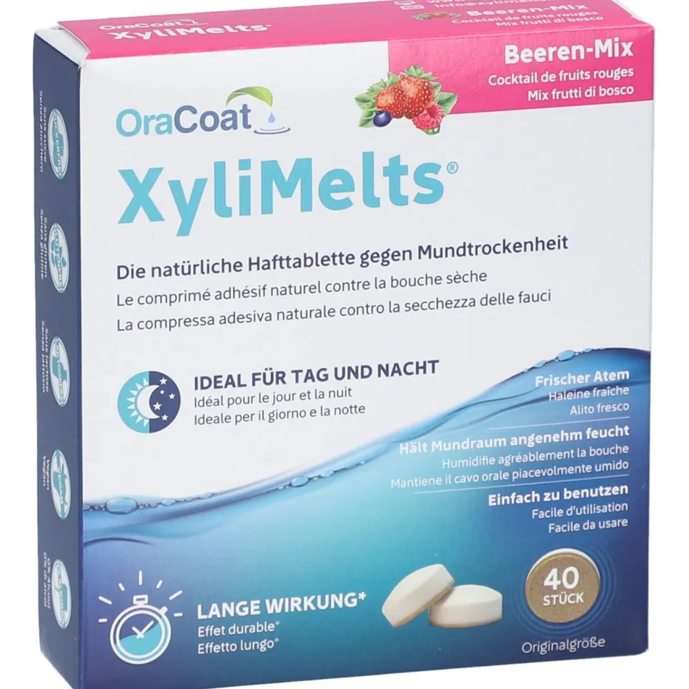 OraCoat® XyliMelts Hafttabletten Beeren-Mix gegen Mundtrockenheit| Hot