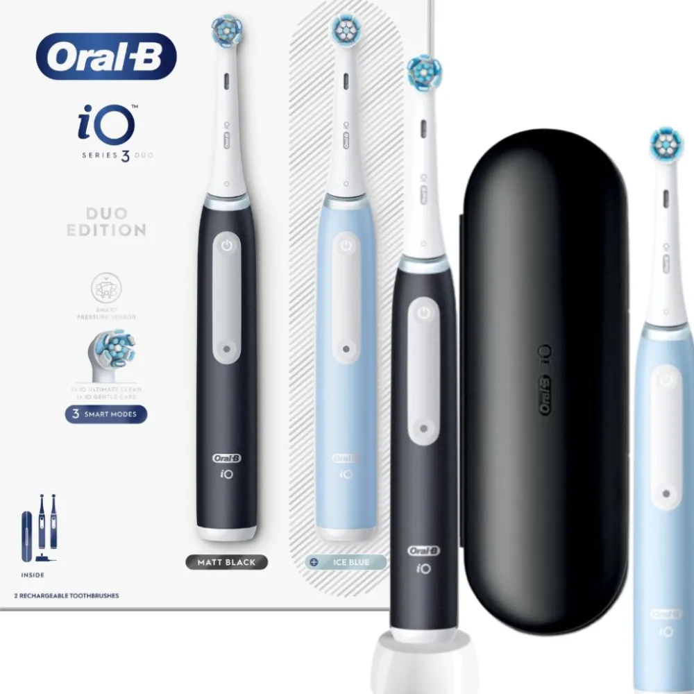 Oral-B iO Series 3n mattschwarz/ice blue - inkl. 2. Handstück Elektrische Zahnbürste| New