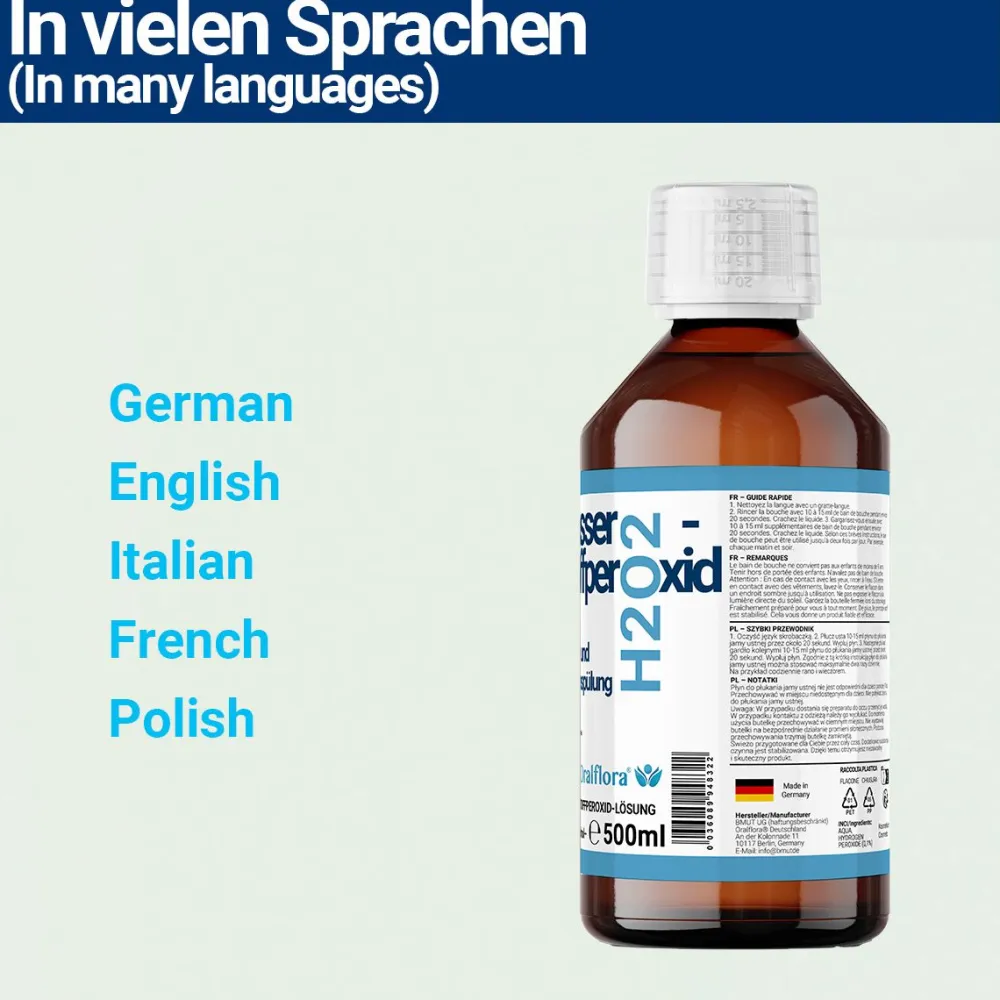Oralflora Mundspülung H2O2 Wasserstoffperoxid 0,1%> New