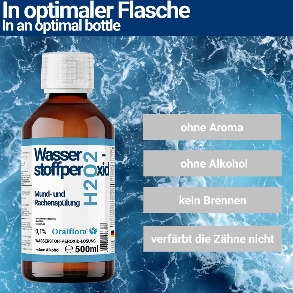 Oralflora Mundspülung H2O2 Wasserstoffperoxid 0,1%> New
