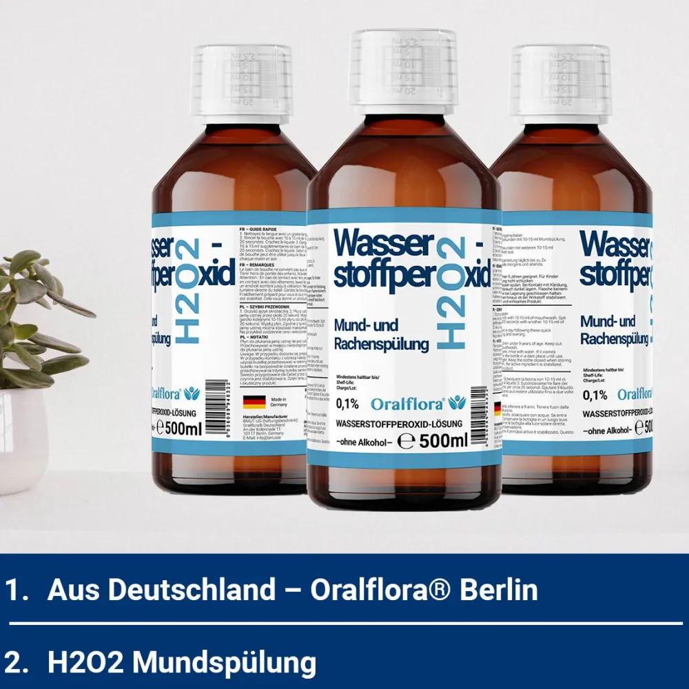 Oralflora Mundspülung H2O2 Wasserstoffperoxid 0,1%> New