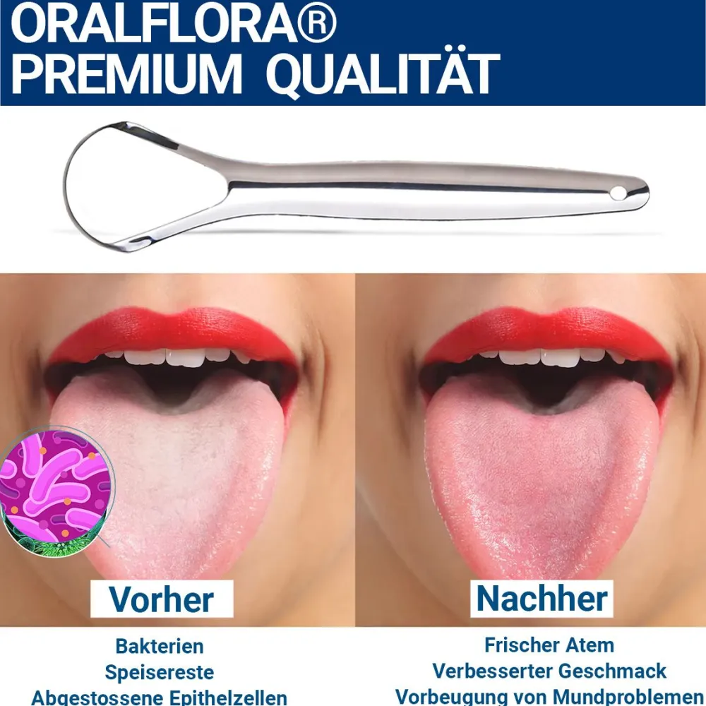 Oralflora Zungenschaber aus Edelstahl Zungenreiniger> Outlet