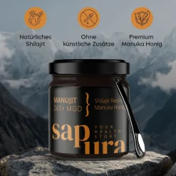 Original Manujit® - Shilajit & Manuka Honig 261MGO * DUO Komplex * 60g + Dossierlöffel> New
