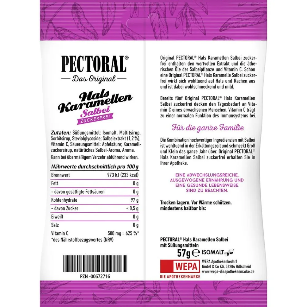 Original ® Hals-Karamellen Salbei zuckerfrei>PECTORAL New