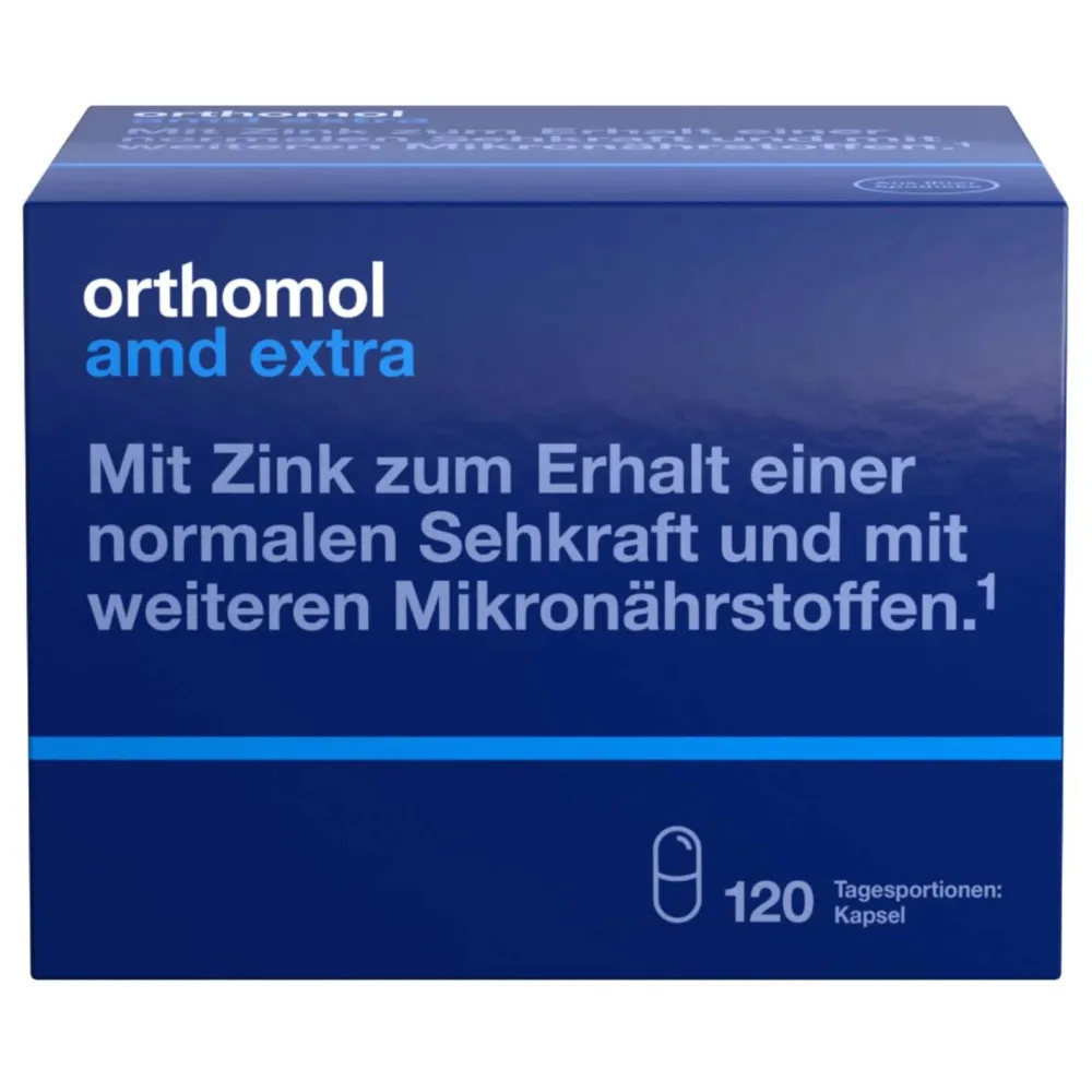 AMD extra - Mikronährstoffe für den Erhalt normaler Sehkraft - mit Zink, Lutein und Zeaxanthin - Kapseln>Orthomol New