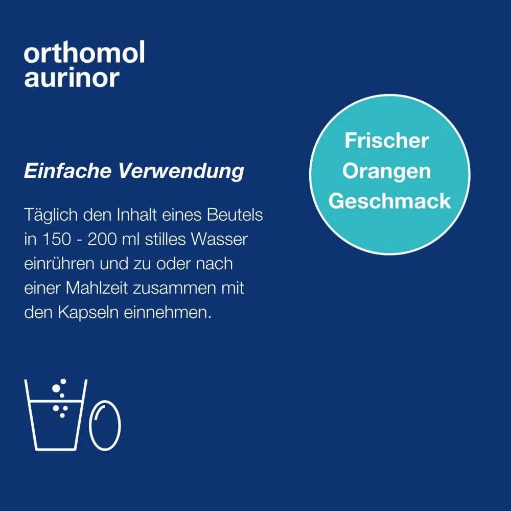 Aurinor - unterstützt den Energiestoffwechsel - mit Omega-3-Fettsäure, Vitamin C, Magnesium und Zink - Granulat/Kapseln|Orthomol Best