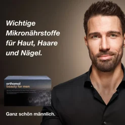 Beauty for Men - für Haut, Haare und Nägel, mit Hyaluronsäure, Kollagen und Coenzym Q10 - Trinkampullen>Orthomol Online